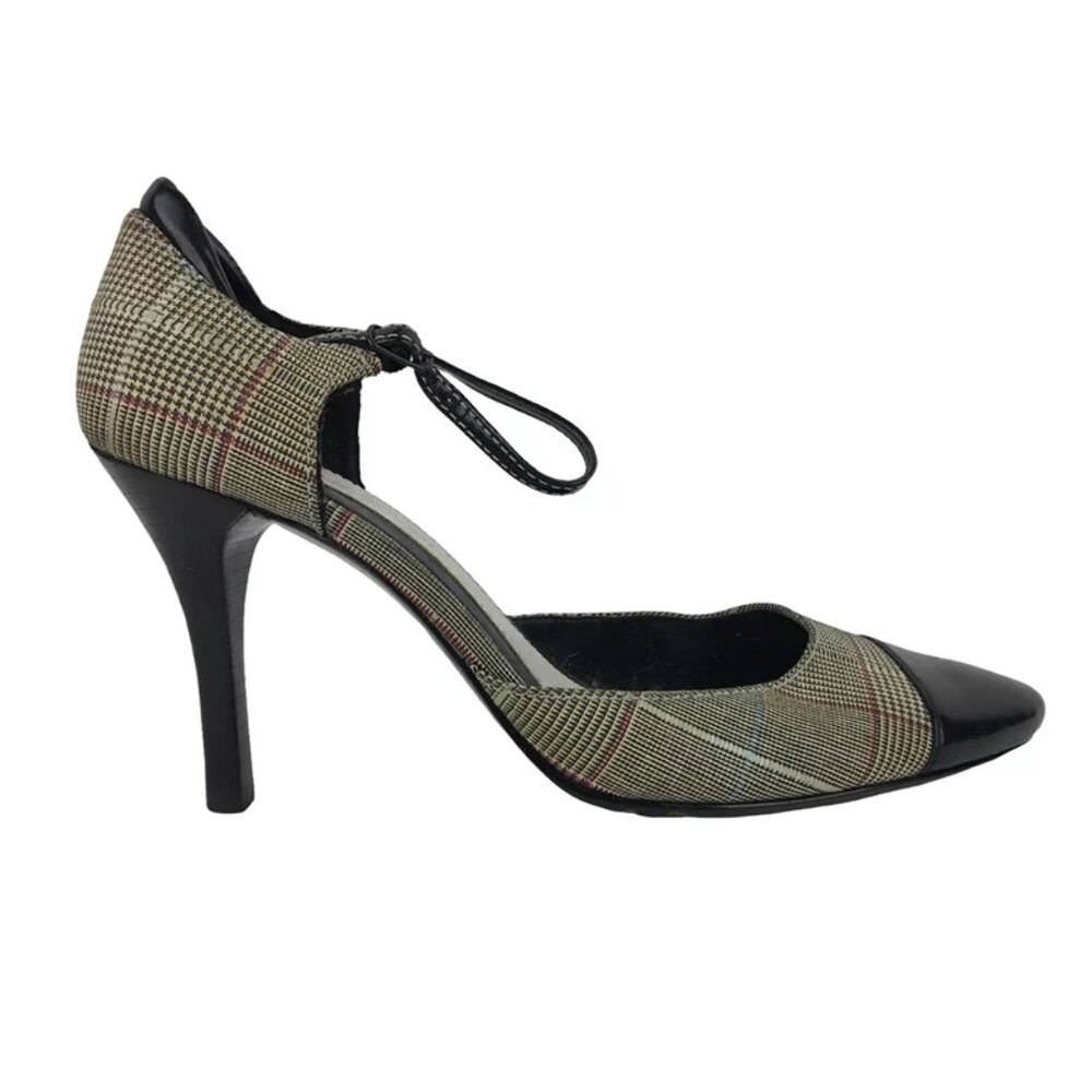 Enzo Angiolini Womens Beige Ankle Strap Round Toe Pump Stiletto Heels Size 5.5 M